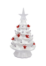 Load image into Gallery viewer, 7.5&quot; LED Ceramic Iridescent White Cardinal Tree
