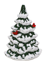 Load image into Gallery viewer, 8" Cardinals on Frosted Pines Ceramic Tree
