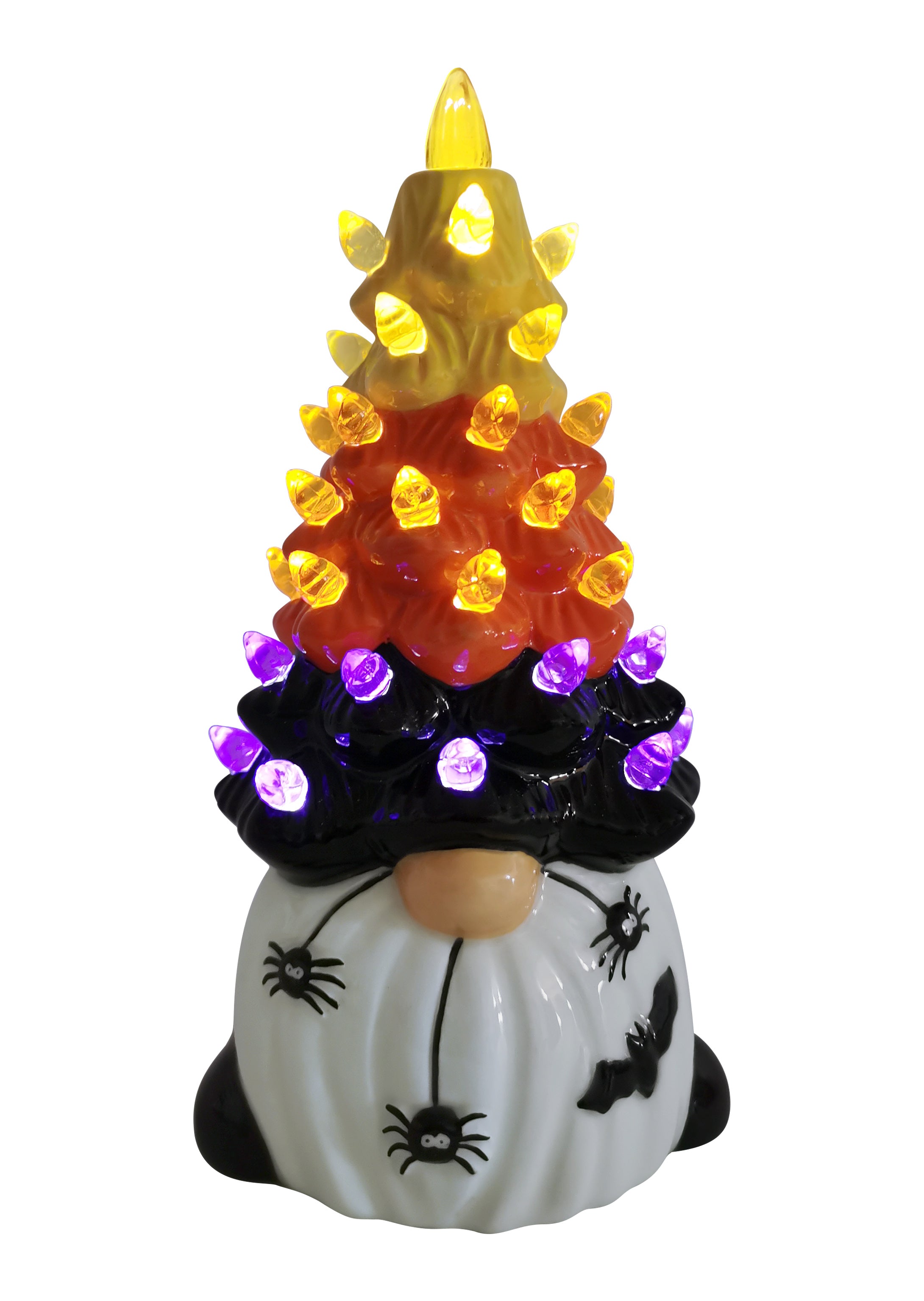Statuette Gnome Vampire Halloween - Céramique Non Peinte, Avec Lumière, Prête à Décorer, Faite Main