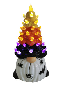 7.25" Light Up Ceramic Gnome Halloween Tree