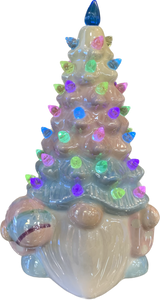 7.25" Light Up Ceramic Gnome Easter Tree
