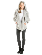 Load image into Gallery viewer, Grey Lightweight Sherpa Wrap with Hood
