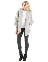 Load image into Gallery viewer, Grey Lightweight Sherpa Wrap with Hood
