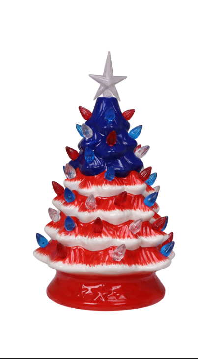 7.125 Inch Patriotic Striped Tree