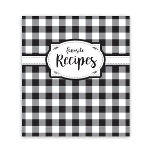 Recipe Binder Black and White Checked