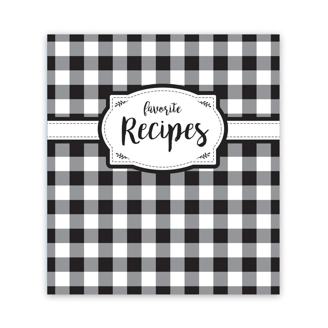 Recipe Binder Black and White Checked